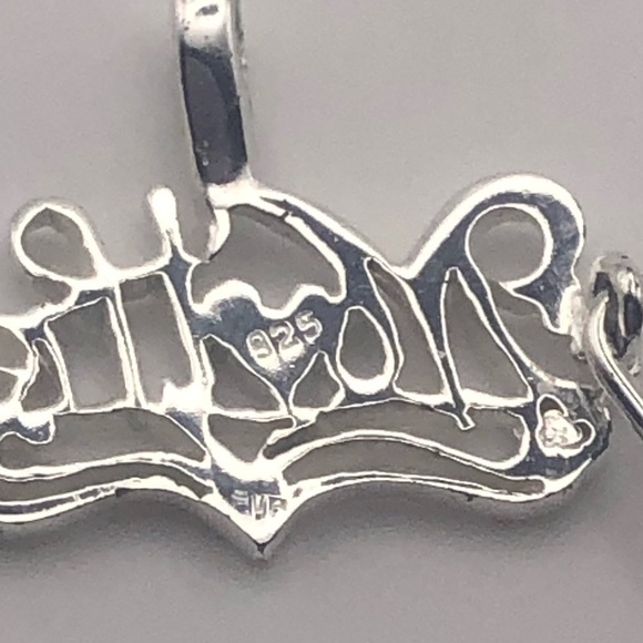 VTG Sterling Silver Charm Holder ‘ Mother ‘ Pendant 1.6” - Picture 3 of 5